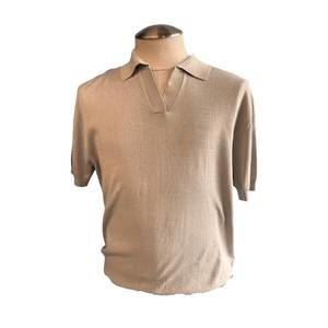 NEW PROPER SPORT men's johnny collar knit polo shirt in grey